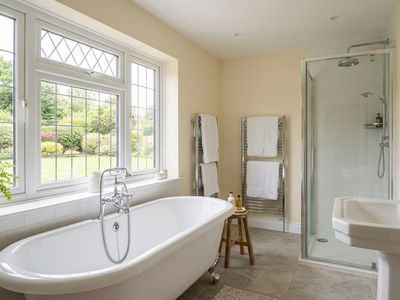 Bathroom - Contemporary family bathroom with walk-in shower